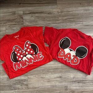 Disney Red Minnie and Dad T-Shirts